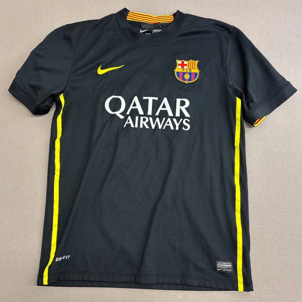 Nike FC Barcelona 2013-14 Messi 10 Away Jersey Black Yellow 532824-013 Mens M